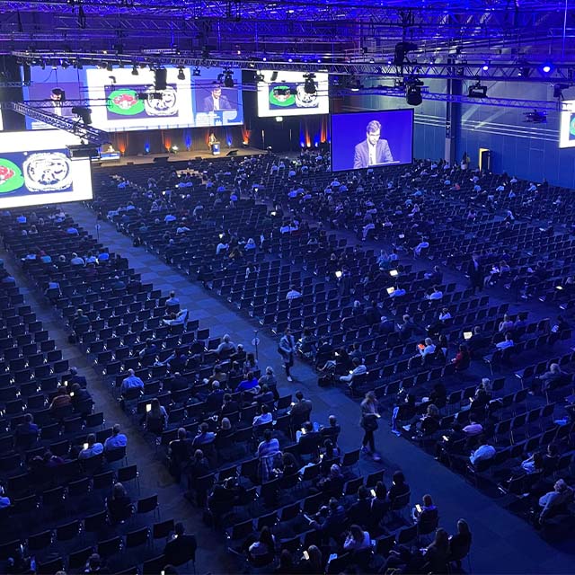 EASD Congress with top view and digital screens