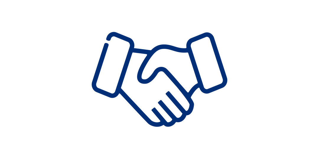 An icon showing two hands shaking, symbolising cooperation or agreement.